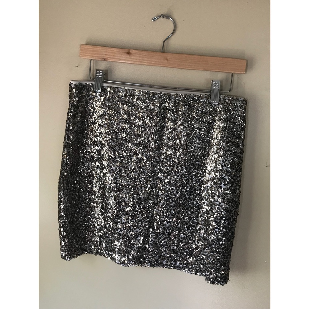 Gold Sequin Mini Skirt